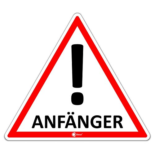 iSecur Fahrzeug-Aufkleber Anfänger! I 10 x 8,7 cm I Vorsicht Achtung Fahranfänger I für Kfz Auto LKW I wetterfest I hin094 iSecur Fahrzeug-Aufkleber Anfänger! I 10 x 8,7 cm I Vorsicht Achtung Fahranfänger I für Kfz Auto LKW I wetterfest I hin094 von iSecur