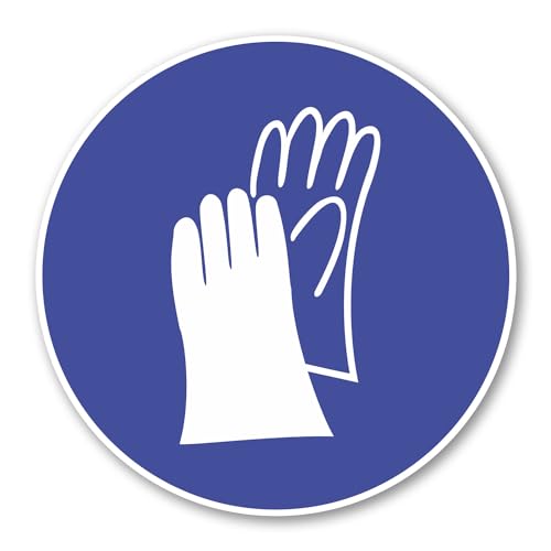 Gebots-Aufkleber Handschutz benutzen I Ø 20 cm I Handschuhe tragen I Gebotshinweis Sicherheitszeichen Gebotszeichen I hin_182 von iSecur