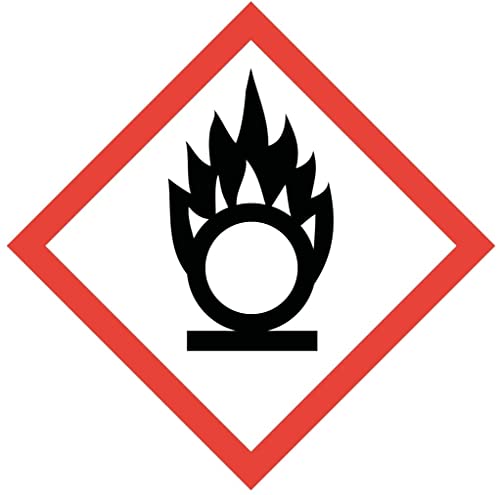 Gefahren-Aufkleber I Wetterfeste Folie mit UV-Schutzlaminat I Gefahrenstoff-Symbol mit GHS02-Brandfördernde Flüssigkeit-Bezeichnung I 10 x 10 cm I GHS-Kennzeichnung I Warnung I Achtung I hin149 Gefahren-Aufkleber I Wetterfeste Folie mit UV-Schutzlaminat I Gefahrenstoff-Symbol mit GHS02-Brandfördernde Flüssigkeit-Bezeichnung I 10 x 10 cm I GHS-Kennzeichnung I Warnung I Achtung I hin149 von iSecur