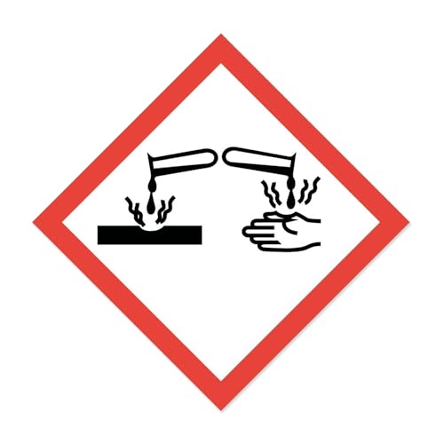 Gefahren-Aufkleber I Wetterfeste Folie mit UV-Schutzlaminat I Gefahrenstoff-Symbol mit GHS05-Ätzend Bezeichnung I 15 x 15 cm I GHS-Kennzeichnung I Warnung I Achtung I Hinweis I hin694 Gefahren-Aufkleber I Wetterfeste Folie mit UV-Schutzlaminat I Gefahrenstoff-Symbol mit GHS05-Ätzend Bezeichnung I 15 x 15 cm I GHS-Kennzeichnung I Warnung I Achtung I Hinweis I hin694 von iSecur