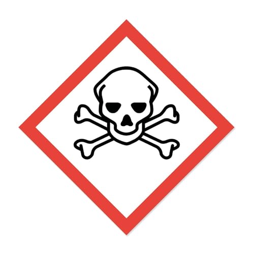 Gefahren-Aufkleber I Wetterfeste Folie mit UV-Schutzlaminat I Gefahrenstoff-Symbol mit GHS06 Giftig-Bezeichnung I 15 x 15 cm I GHS-Kennzeichnung I Warnung I Achtung I Hinweis I hin702 Gefahren-Aufkleber I Wetterfeste Folie mit UV-Schutzlaminat I Gefahrenstoff-Symbol mit GHS06 Giftig-Bezeichnung I 15 x 15 cm I GHS-Kennzeichnung I Warnung I Achtung I Hinweis I hin702 von iSecur