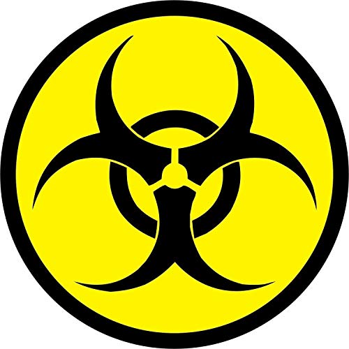 Gefahrenaufkleber Biohazard I kfz_304 I rund Ø 60 cm I Gefahren-Symbol Warnung vor Biogefährdung I gelb schwarz I wetterfest von iSecur