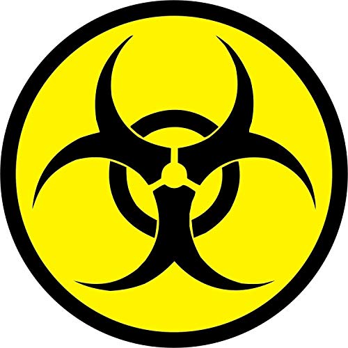 Gefahrenaufkleber Biohazard I kfz_304 I rund Ø 60 cm I Gefahren-Symbol Warnung vor Biogefährdung I gelb schwarz I wetterfest von iSecur