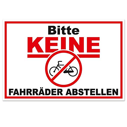 Aufkleber Bitte keine Fahrräder abstellen I 30 x 20 cm I Fahrrad anlehnen oder anketten verboten I Warnhinweis I wetterfest I hin_414 von iSecur