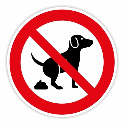 Hinweis-Aufkleber Hunde koten verboten I rund Ø 20 cm I Verbotsaufkleber keine Hundetoilette I wetterfest I hin_410 von iSecur