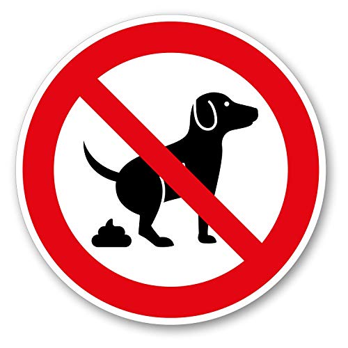 Hinweis-Aufkleber Hunde koten verboten I rund Ø 10 cm I Garten-Schild Verbotsaufkleber keine Hunde-Toilette Hundeklo I wetterfest I hin572 von iSecur