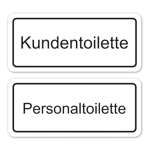 Hinweis-Aufkleber Set Personaltoilette und Kundentoilette I je 25 x 11 cm I Toiletten-Sticker Tür Klebe-Schild WC Sticker neutral I für Restaurant Laden Geschäft I selbstklebend I hin627 Hinweis-Aufkleber Set Personaltoilette und Kundentoilette I je 25 x 11 cm I Toiletten-Sticker Tür Klebe-Schild WC Sticker neutral I für Restaurant Laden Geschäft I selbstklebend I hin627 von iSecur