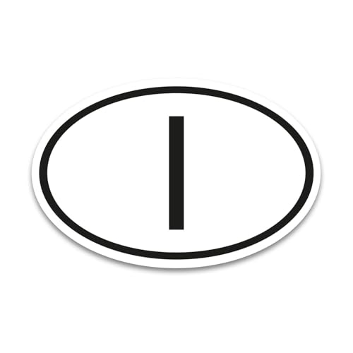 I Magnet Länderkennzeichen Italien Schwarz & Weiß - 17,5 x 11,5 cm - kfz785 von iSecur