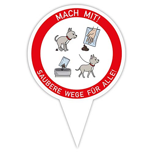 Steckschild Anleitung Hunde-Kot entfernen I Alu-Verbund 16 x 24,5 cm I Saubere Wege für alle I zum Stecken am Straßen- Beet- und Wegesrand I hin384 Steckschild Anleitung Hunde-Kot entfernen I Alu-Verbund 16 x 24,5 cm I Saubere Wege für alle I zum Stecken am Straßen- Beet- und Wegesrand I hin384 von iSecur
