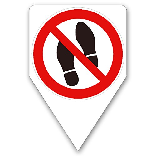 iSecur Steckschild Betreten verboten I Größe 20 x 30 cm I Hinweis-Schild Symbol-Schild Kein Durchgang Zutritt I zum Stecken für Rasen Wiese Erde I hin281 von iSecur