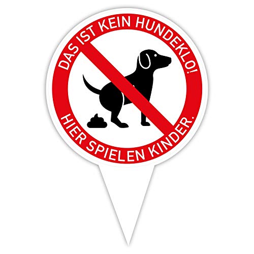 Steckschild Kein Hundeklo! Hier spielen Kinder I Alu-Verbund 16 x 24,5 cm I keine Hundetoilette, Hunde koten verboten I hin382 von iSecur