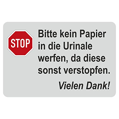 Urinal Toiletten-Aufkleber I Hinweis-Aufkleber für WC I 12 x 8 cm I neutraler Wand-Sticker für Gäste-WC I selbstklebender Fliesenaufkleber I hin717 von iSecur
