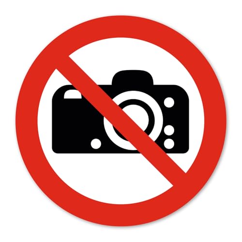 Verbotsaufkleber P029 Fotografieren verboten nach DIN EN ISO 7010 I Sicherheit Datenschutz I Ø 10 cm I hin823 von iSecur