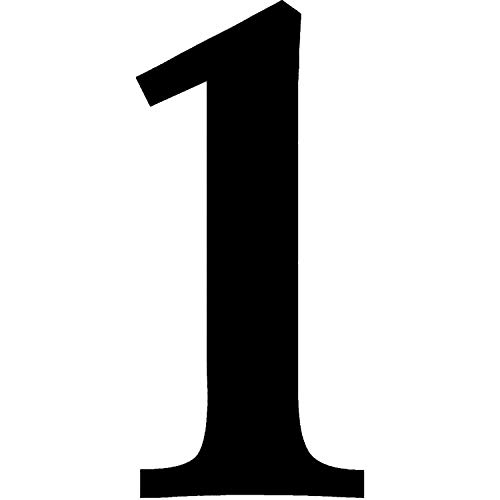 Zahlen-Aufkleber Nr. 1 in schwarz I Höhe 50 cm I selbstklebende Haus-Nummer, Ziffer zum Aufkleben für Außen, Tür I wetterfest I kfz_475_1 von iSecur