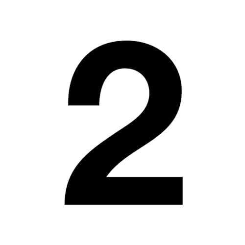 Zahlen-Aufkleber Nr. 2 in schwarz I Höhe 10 cm I selbstklebende Haus-Nummer, Ziffer zum Aufkleben für Außen, Briefkasten, Tür I wetterfest I kfz6732 Zahlen-Aufkleber Nr. 2 in schwarz I Höhe 10 cm I selbstklebende Haus-Nummer, Ziffer zum Aufkleben für Außen, Briefkasten, Tür I wetterfest I kfz6732 von iSecur