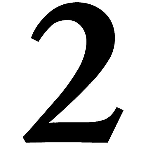Zahlen-Aufkleber Nr. 2 in schwarz I Höhe 5 cm I selbstklebende Haus-Nummer, Ziffer zum Aufkleben für Außen, Briefkasten, Tür I wetterfest I kfz_470_2 von iSecur