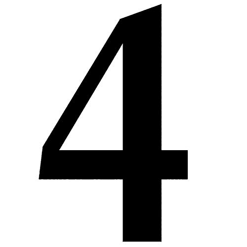 Zahlen-Aufkleber Nr. 4 in schwarz I Höhe 20 cm I selbstklebende Haus-Nummer, Ziffer zum Aufkleben für Außen, Briefkasten, Tür I wetterfest I kfz_472_4 von iSecur