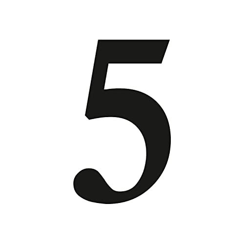 Zahlen-Aufkleber Nr. 5 in schwarz I Höhe 40 cm I selbstklebende Haus-Nummer, Ziffer zum Aufkleben für Außen, Tür I wetterfest I kfz_474_5 von iSecur