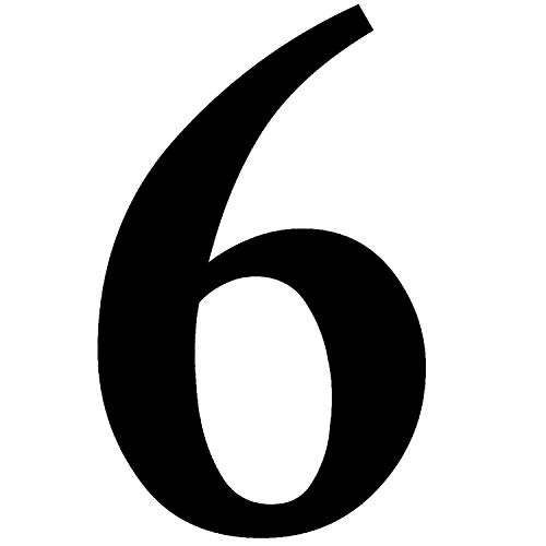 Zahlen-Aufkleber Nr. 6 in schwarz I Höhe 10 cm I selbstklebende Haus-Nummer, Ziffer zum Aufkleben für Außen, Briefkasten, Tür I wetterfest I kfz_471_6 von iSecur