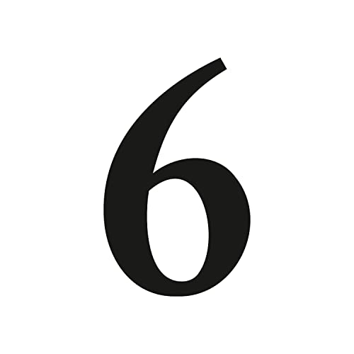 Zahlen-Aufkleber Nr. 6 in schwarz I Höhe 40 cm I selbstklebende Haus-Nummer, Ziffer zum Aufkleben für Außen, Tür I wetterfest I kfz_474_6 Zahlen-Aufkleber Nr. 6 in schwarz I Höhe 40 cm I selbstklebende Haus-Nummer, Ziffer zum Aufkleben für Außen, Tür I wetterfest I kfz_474_6 von iSecur