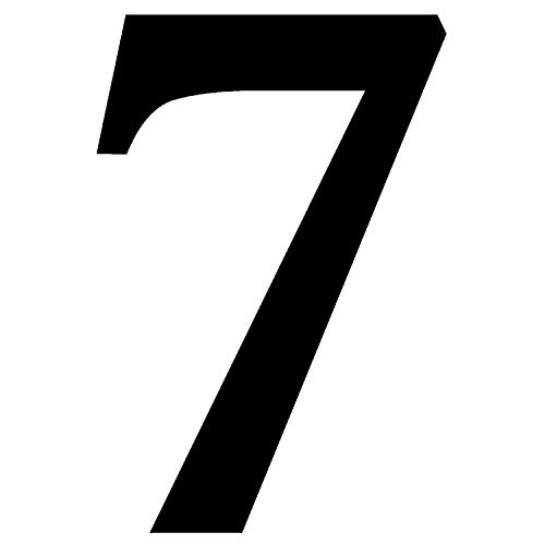 Zahlen-Aufkleber Nr. 7 in schwarz I Höhe 100 cm I selbstklebende Haus-Nummer, Ziffer zum Aufkleben für Außen, Tür I wetterfest I kfz_477_7 von iSecur