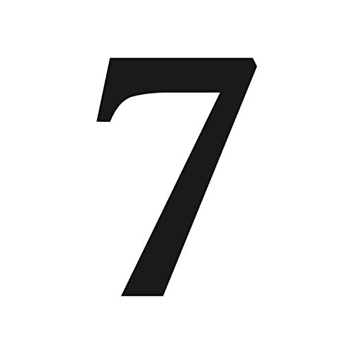 Zahlen-Aufkleber Nr. 7 in schwarz I Höhe 30 cm I selbstklebende Haus-Nummer, Ziffer zum Aufkleben für Außen, Briefkasten, Tür I wetterfest I kfz_473_7 von iSecur