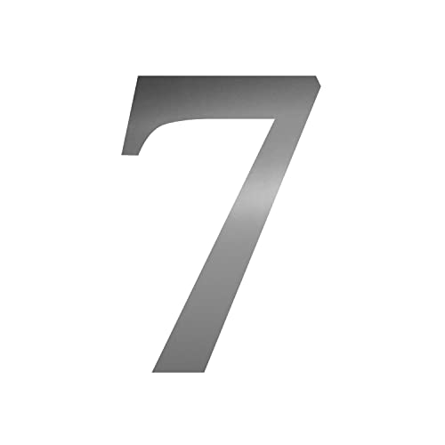 Zahlen-Aufkleber Nr. 7 in silber I Höhe 2,5 cm I selbstklebende Haus-Nummer, Ziffer zum Aufkleben für Außen, Briefkasten, Tür I wetterfest I kfz_264_7 von iSecur