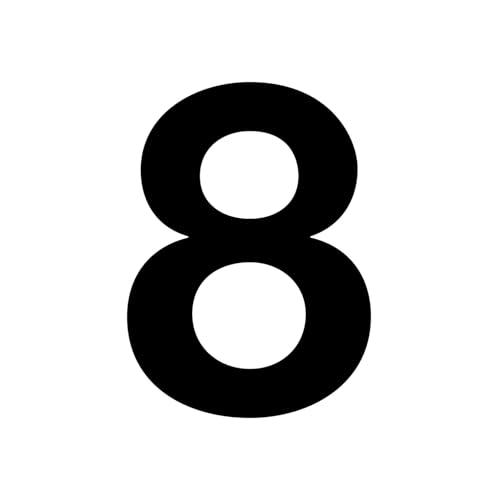 Zahlen-Aufkleber Nr. 8 in schwarz I Höhe 10 cm I selbstklebende Haus-Nummer, Ziffer zum Aufkleben für Außen, Briefkasten, Tür I wetterfest I kfz6738 Zahlen-Aufkleber Nr. 8 in schwarz I Höhe 10 cm I selbstklebende Haus-Nummer, Ziffer zum Aufkleben für Außen, Briefkasten, Tür I wetterfest I kfz6738 von iSecur