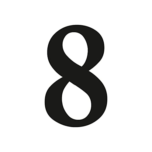 Zahlen-Aufkleber Nr. 8 in schwarz I Höhe 30 cm I selbstklebende Haus-Nummer, Ziffer zum Aufkleben für Außen, Briefkasten, Tür I wetterfest I kfz_473_8 von iSecur