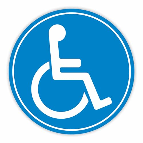 1 Rollstuhl-Aufkleber innenklebend I Ø 10 cm I kfz_398 I Sticker Behinderten-Symbol Behinderung schwerbehindert Behinderten-Transport Rollstuhl-Fahrer von iSecur