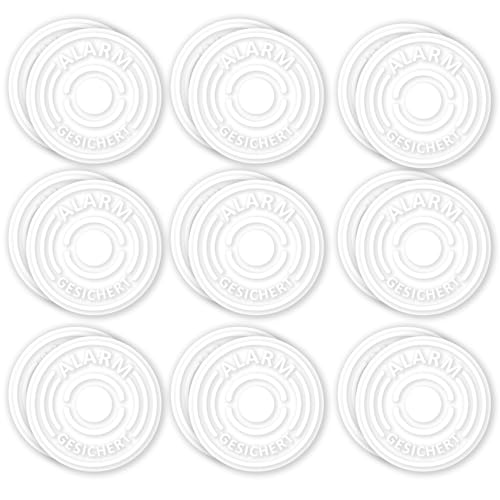 18er Aufkleber-Set Alarm-gesichert, transparent I Ø 4 cm I Achtung Objekt besitzt Alarmanlage I für Fenster-Scheibe, Tür I außen-klebend I hin368 von iSecur