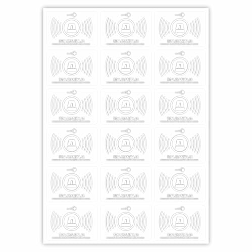 18er Aufkleber-Set Alarmanlage innen-klebend I 5 x 3,5 cm I Achtung Objekt ist alarm-gesichert I für Fenster-Scheibe, Tür I transparent I hin365 von iSecur