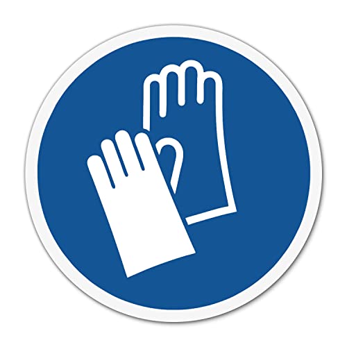 iSecur Aufkleber Handschutz benutzen Ø 10 cm ISO 7010 M009 Arbeitshandschuhe - hin740 von iSecur