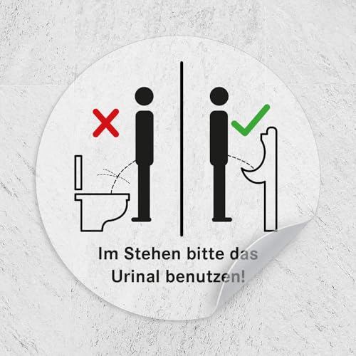 iSecur Aufkleber Toilette WC Urinal I Ø 9 cm matt transparent klar I Folie selbstklebend I hin661 von iSecur