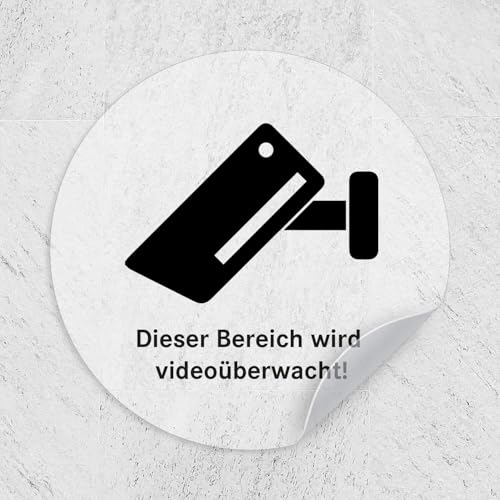 iSecur Aufkleber Toilette WC Videoüberwacht I Ø 9 cm matt transparent klar I Folie selbstklebend I hin664 von iSecur
