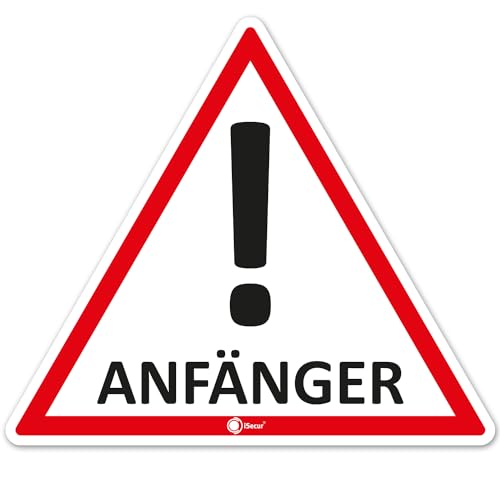 iSecur Auto-Magnet-Schild Anfänger! I 12,6 x 11 cm I Vorsicht Achtung Fahranfänger I für Kfz Auto LKW I abnehmbar wetterfest magnetisch I hin_291 von iSecur