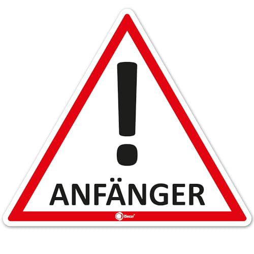 iSecur Auto-Magnet-Schild Anfänger! I 12,6 x 11 cm I Vorsicht Achtung Fahranfänger I für Kfz Auto LKW I abnehmbar wetterfest magnetisch I hin291 von iSecur