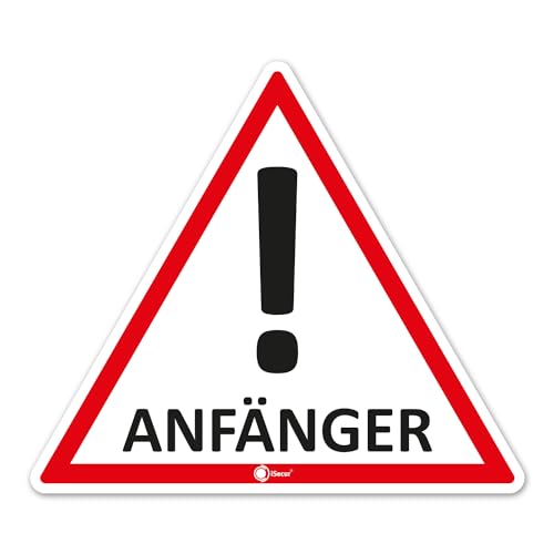 iSecur Auto-Magnet-Schild Anfänger! I 9,8 x 8,5 cm I Vorsicht Achtung Fahranfänger I für Kfz Auto LKW I abnehmbar wetterfest magnetisch I hin288 von iSecur