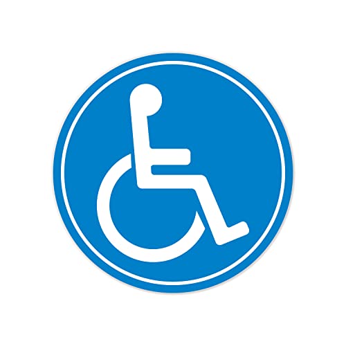 Rollstuhl-Aufkleber I kfz_396 I Ø 10 cm I Behinderten-Aufkleber für Auto, Behinderten-Transport, Rollstuhl-Fahrer I Wetterfest außen-klebend von iSecur