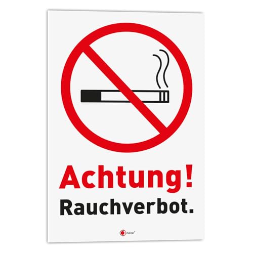 iSecur Schild Achtung Rauchverbot I 20 x 30 cm I Hartschaumplatte | hin832 von iSecur