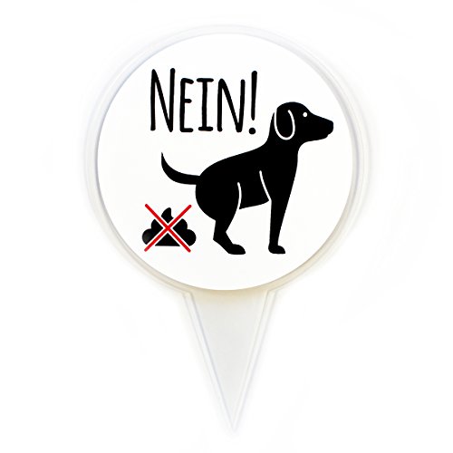 iSecur Steckschild NEIN! I Größe 16 x 24 cm I Hunde koten verboten, keine Hundetoilette I zum Stecken für Rasen Wiese Erde I wetterfest I hin280 von iSecur