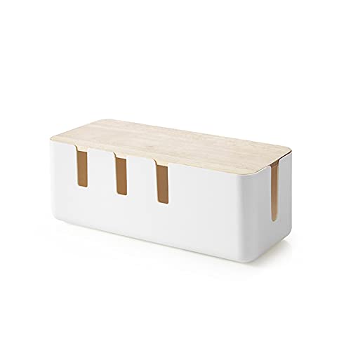 iSinofc Kabelbox, Kabelbox und Ladestation Kabelorganisator, Kabelmanagement Box Groß Kabelaufbewahrung Kabel Organizer Box zum Abdecken und Verstecken für Zuhause Büro, Weiß von iSinofc