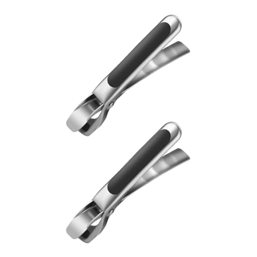 2 Stück Anti-Hot Dish Gripper,Rutschfeste Edelstahl Retriever Zange Clip Hot Dish Teller Schüssel Clip Retriever Tongs KüChenutensilien zum Heben heißer Schalen Schüssel Topf von iSpchen