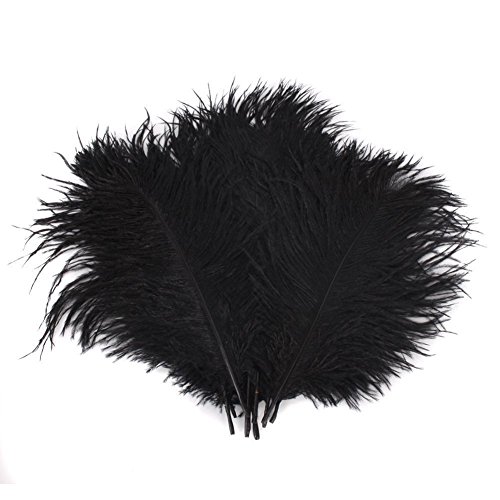 Butterme 10 Stück Wohnkultur 6-8 Zoll / 15-20 cm lang wirkliche natürliche Schwarz Straußenfedern Fever Federn Partei Hochzeit Dekorationen von iSpchen
