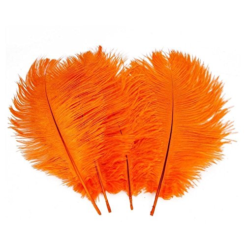 Butterme 100 Stück Wohnkultur 6-8 Zoll / 15-20 cm lang wirkliche natürliche Orange Straußenfedern Fever Federn Partei Hochzeit Dekorationen von iSpchen