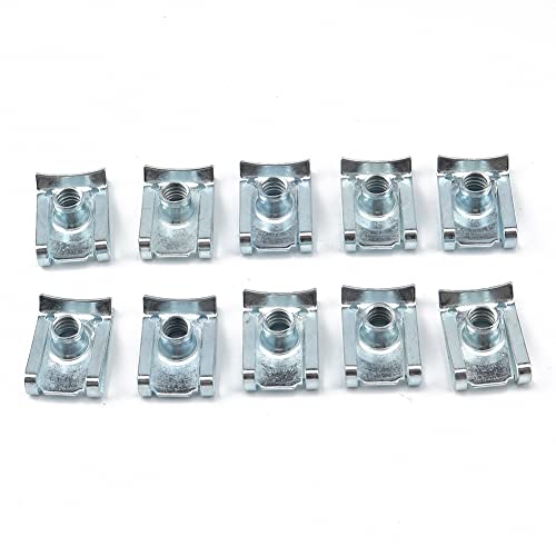 Clip Mutter,iSpchen 10 Stück M6 U Clips Schraube Mutter Clips Metall U Typ Clip Platte Befestigungsclips Schraubenmuttern U Clip Selbstschneidende Schrauben U Typ Clips Verschluss Auto Motorrad von iSpchen