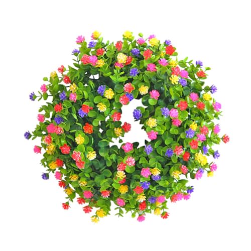Türkranz Frühling Künstliche Blumen Grün Girlande Haustür Deko Kranz Frühling Außen Blumenkranz Deko Frühlingskranz Ganzjährig Deko Bauernhaus Draußen Drinnen Deko Kranz Wildblumengirlande von iSpchen