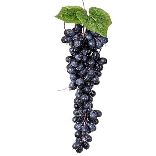 iSpchen 1 Schnur Künstliche Frucht Traube Simulation Kunststoff Material Weintrauben Deko Fotografie Requisite Dekor für Home Kitchen Hochzeitsfest Dekoration,#04 schwarz von iSpchen