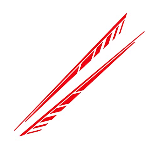 iSpchen 2 Stück Autoaufkleber Racing Streifen Grafik Aufkleber Personalisiert Sticker Set Aufkleber Auto Karosserie Seitenstreifen Aufkleber Auto Styling Dekoration Aufkleber rot,170 cm x 11 cm von iSpchen