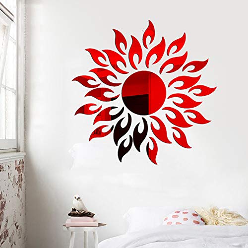 iSpchen 3D Spiegel Wandaufkleber Sonnenblume Hintergrund Spiegel Aufkleber Kunst Wanddekoration Wohnzimmer Schlafzimmer Badezimmer von iSpchen
